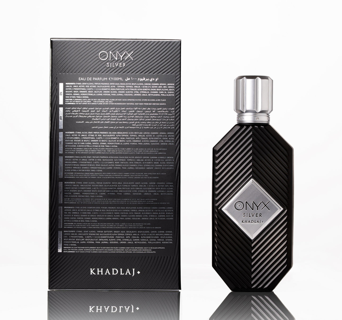 Khadlaj Onyx Silver 100ml Eau de Parfum for Men & Women - Estilo Fresco Dubai